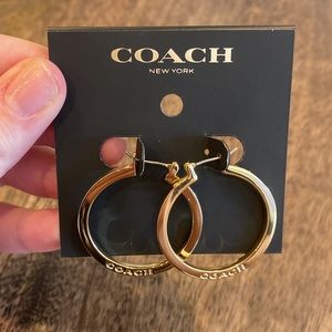 Gold COACH Hoop Earrings
